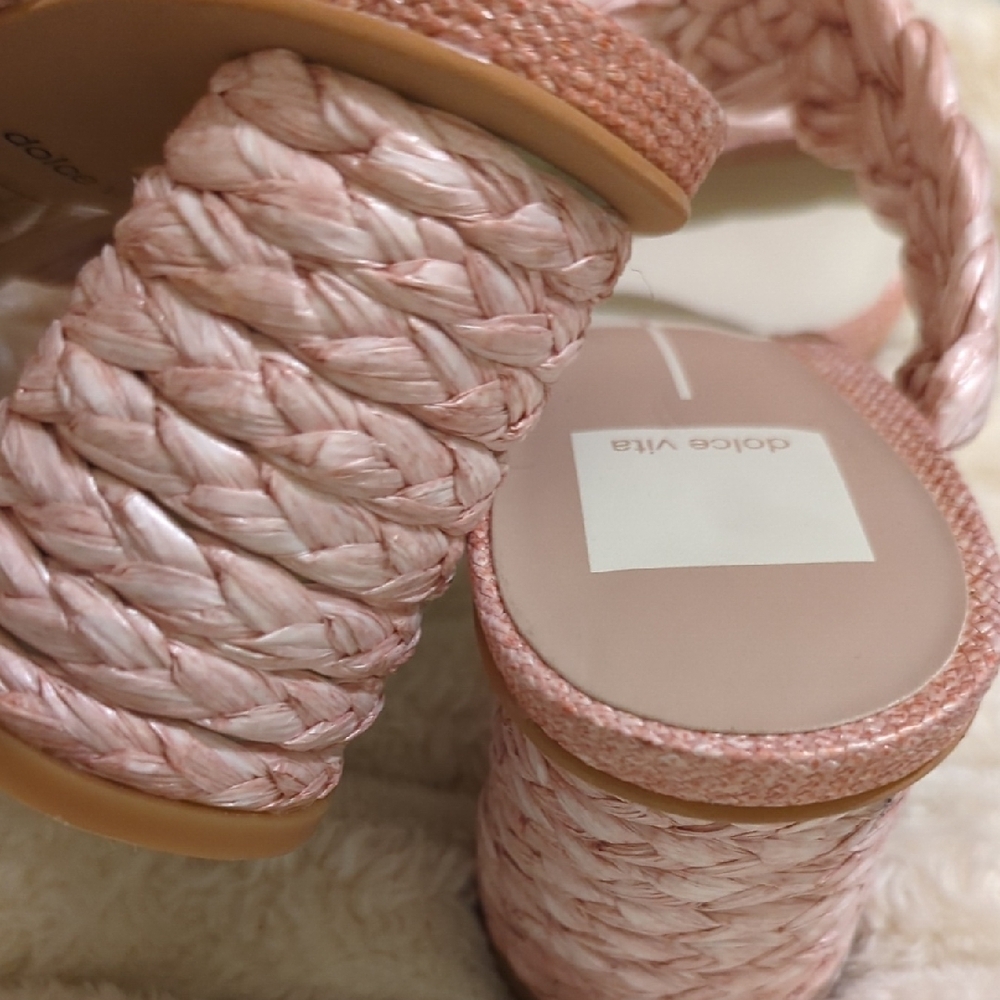 Dolce Vita Casual Blush Braided Sandals - Picture 6 of 9